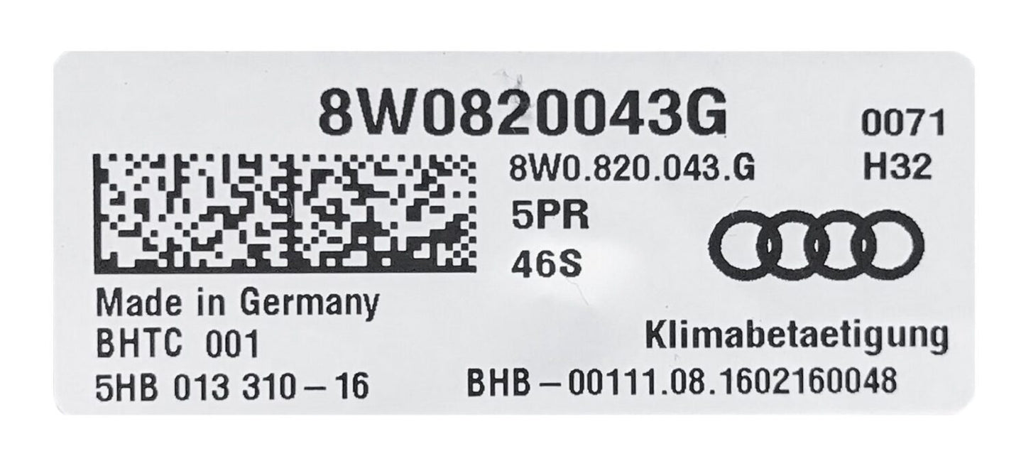 NEW OE AIR CONDITIONING PANEL CLIMATE CLIMATRONIK KLIMA AUDI A4 S4 A5 S5 RS5 Q5 SQ5 8W0820043G